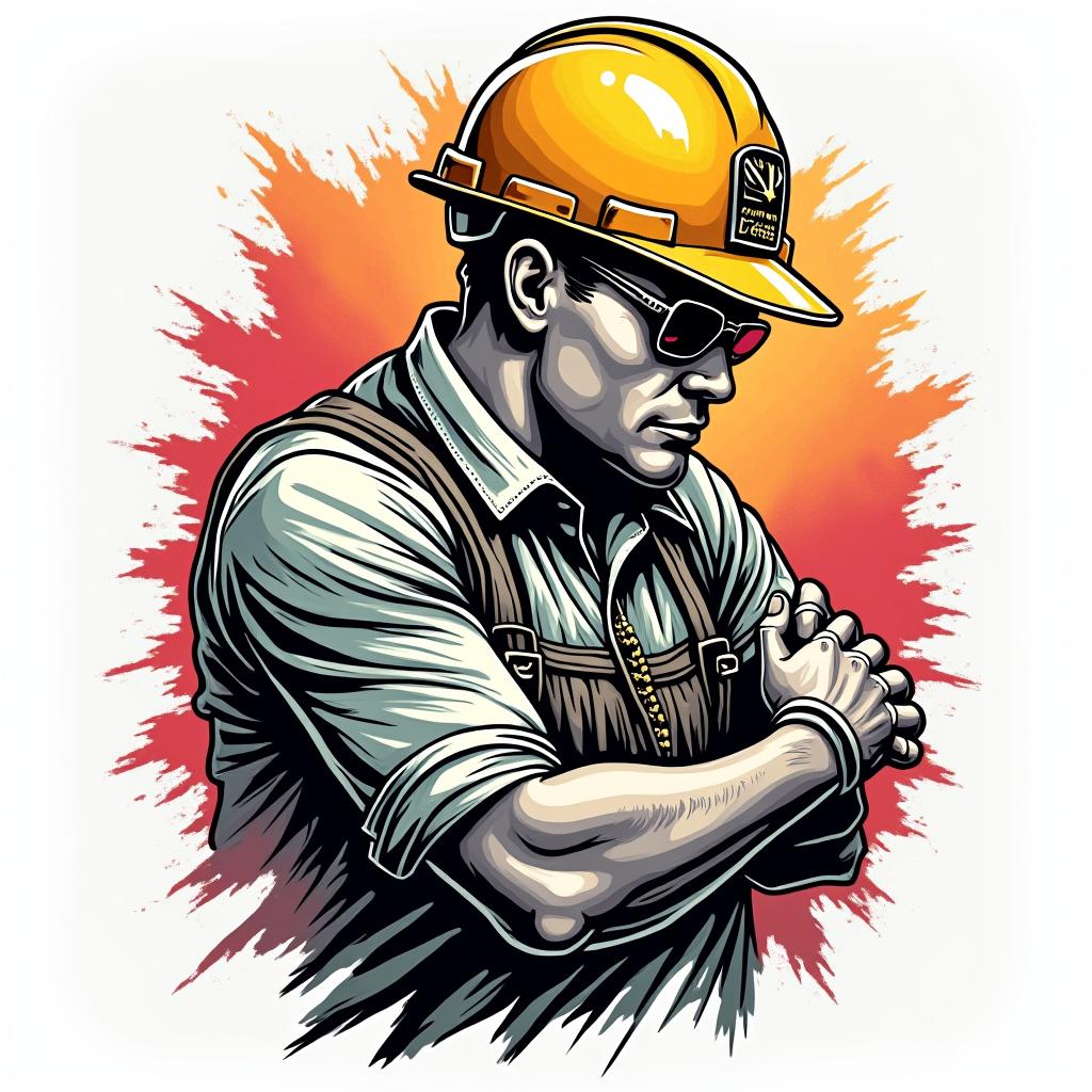 Construction company named “Collins Constructionin pop art style tattoo, featuring bold and vibrant colors, exaggerated outlines, iconic imagery, inspired by comic books and speech bubbles, comic book characters, retro pop culture - Variation 5