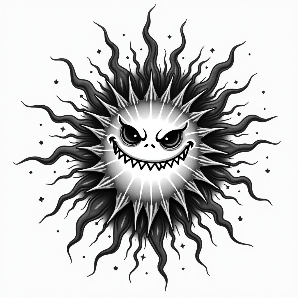 Cartoon bombhigly detailed tattoo - Variation 3