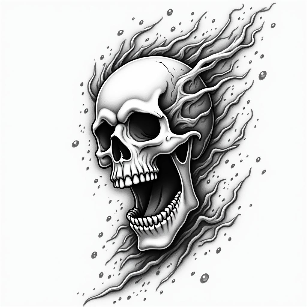 Cartoon bombhigly detailed tattoo