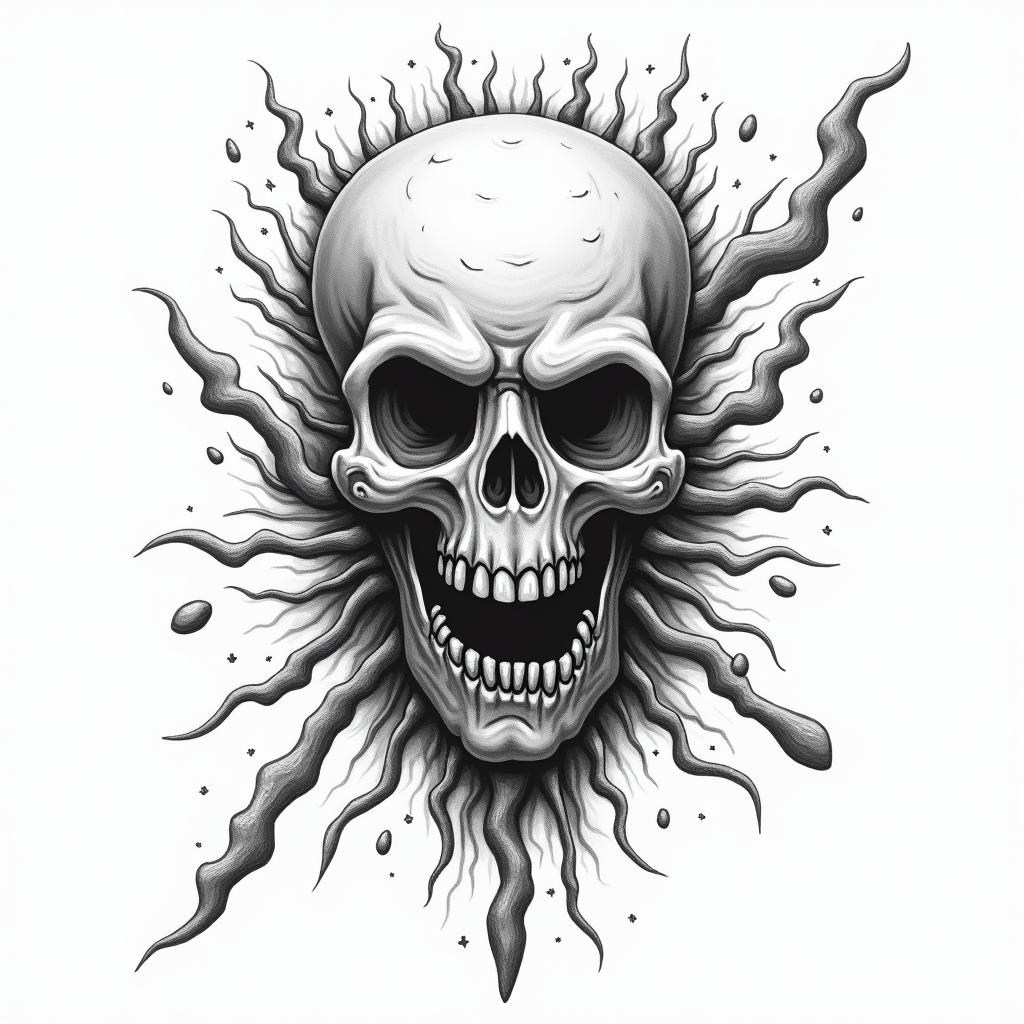 Cartoon bombhigly detailed tattoo - Variation 4