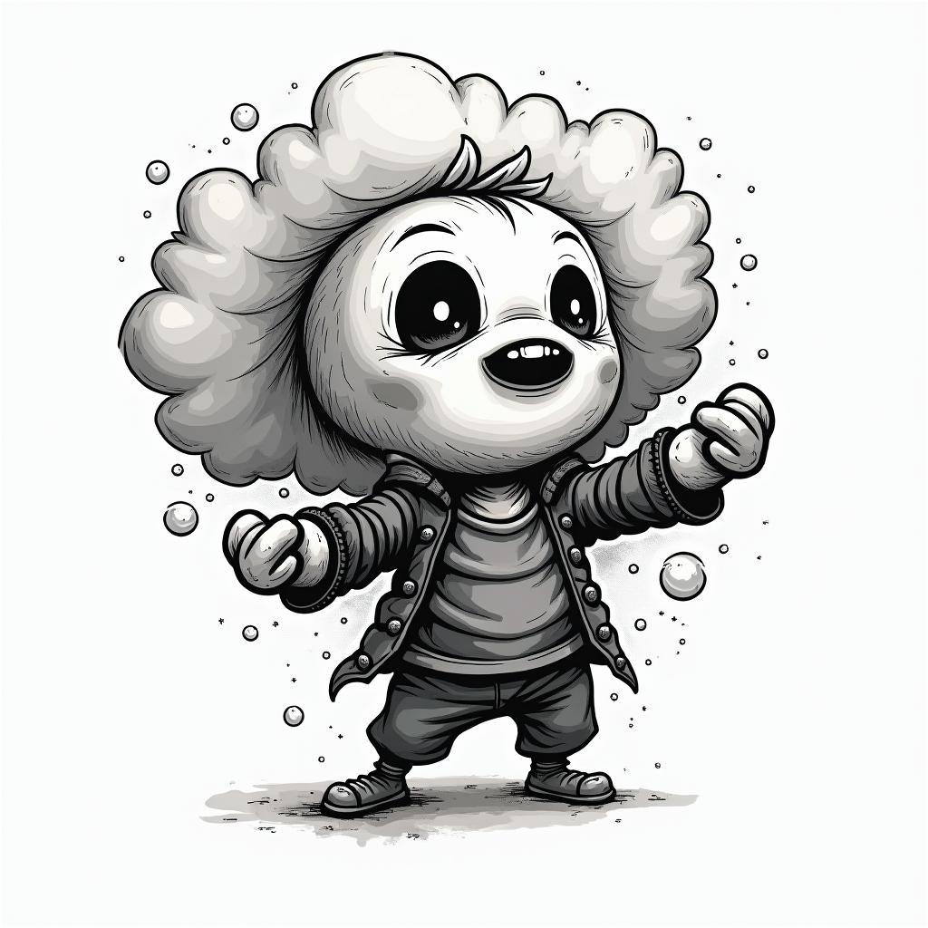 Cartoon bombhigly detailed tattoo - Variation 2