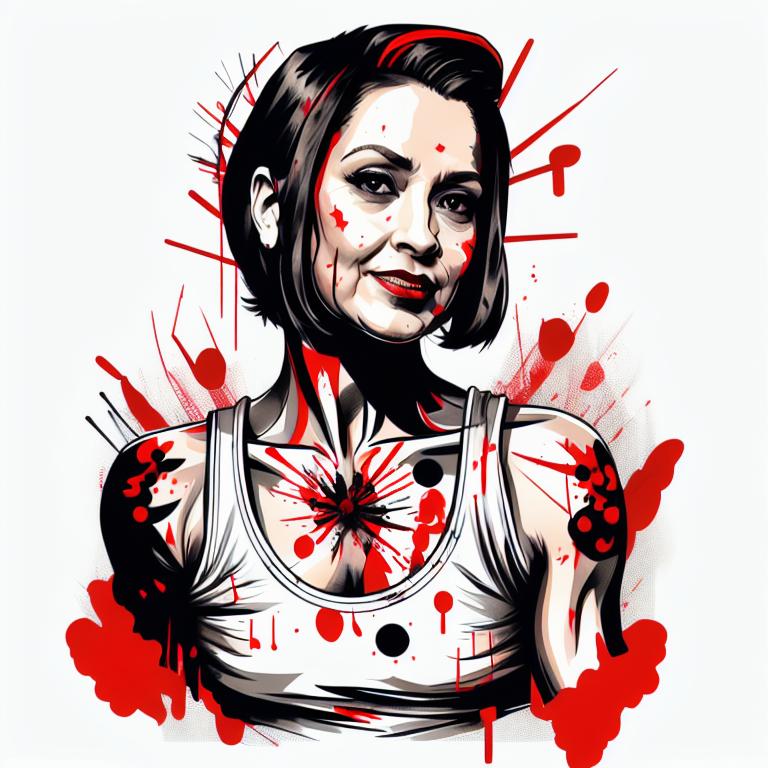 trash polka tattoo style, showcasing bold black and red ink with dynamic brush strokes and splatters. Incorporates abstract elements and expressive, chaotic lines on a solid white background. Detailed design with a high-contrast soft colored near white toned look, blending realism and abstraction to create an intense visual impactundefined - Variation 7