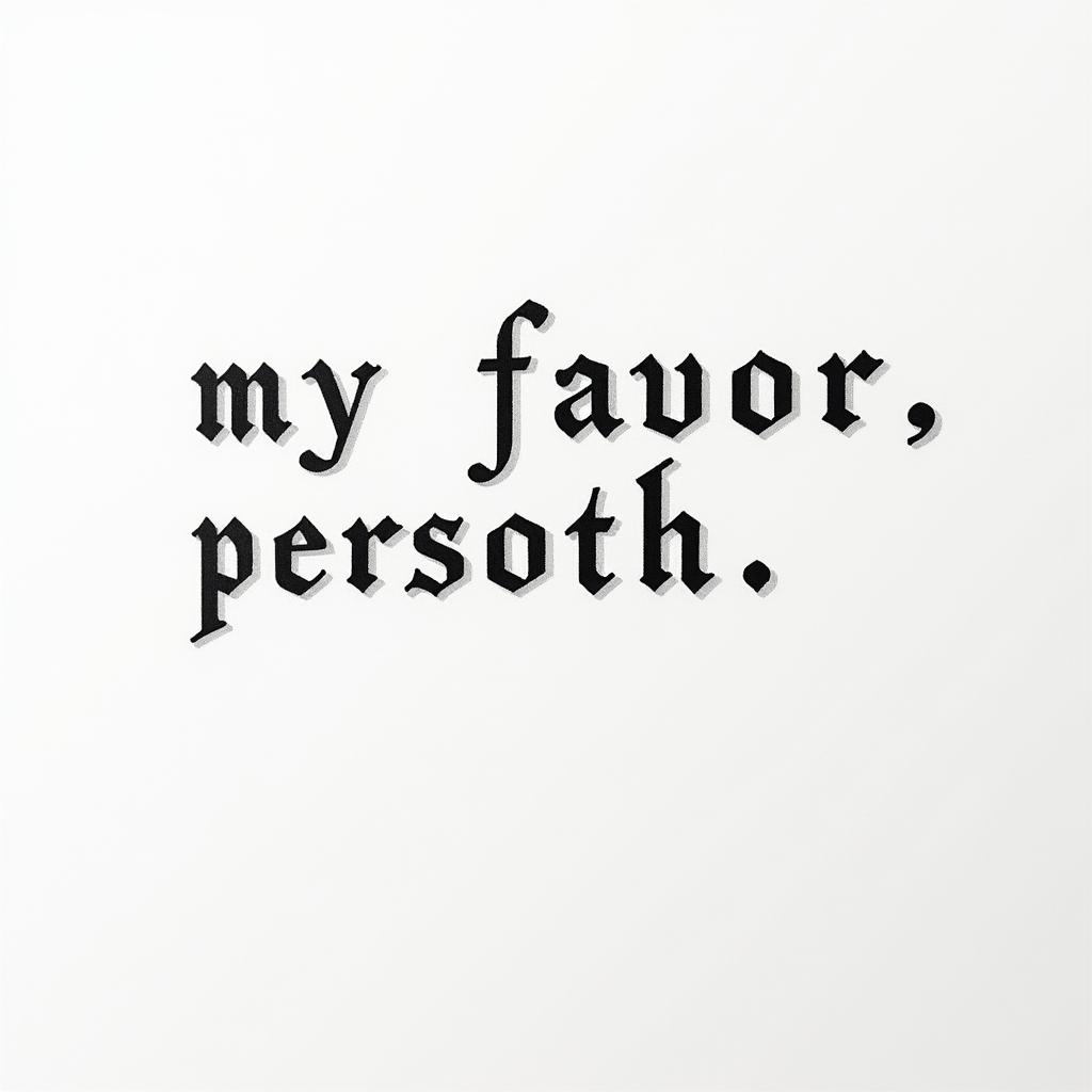 My favorite personminimalist text-based tattoo, Monospace font ultra-realistic, perfectly placed, high-quality font design, photo-realistic shading, 8k, high quality, finely detailed typograph - Variation 7