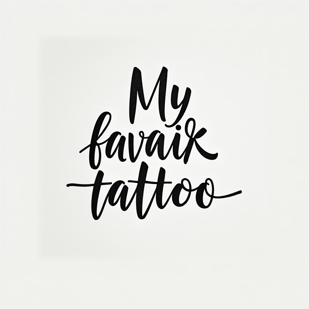 My favorite personminimalist text-based tattoo, Monospace font ultra-realistic, perfectly placed, high-quality font design, photo-realistic shading, 8k, high quality, finely detailed typograph - Variation 6