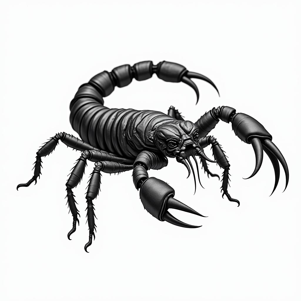 Scorpion with sharp, detailed clawshigly detailed tattoo - Variation 3