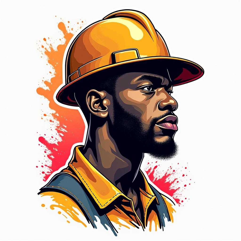 African American Construction company named “Collins Constructionin pop art style tattoo, featuring bold and vibrant colors, exaggerated outlines, iconic imagery, inspired by comic books and speech bubbles, comic book characters, retro pop culture