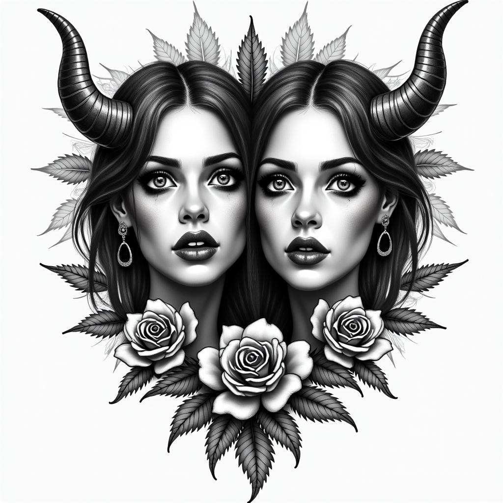 Hear no evil see no evil speak no evil laugh no cry later facesin bohemian style tattoo, 8k - Variation 4