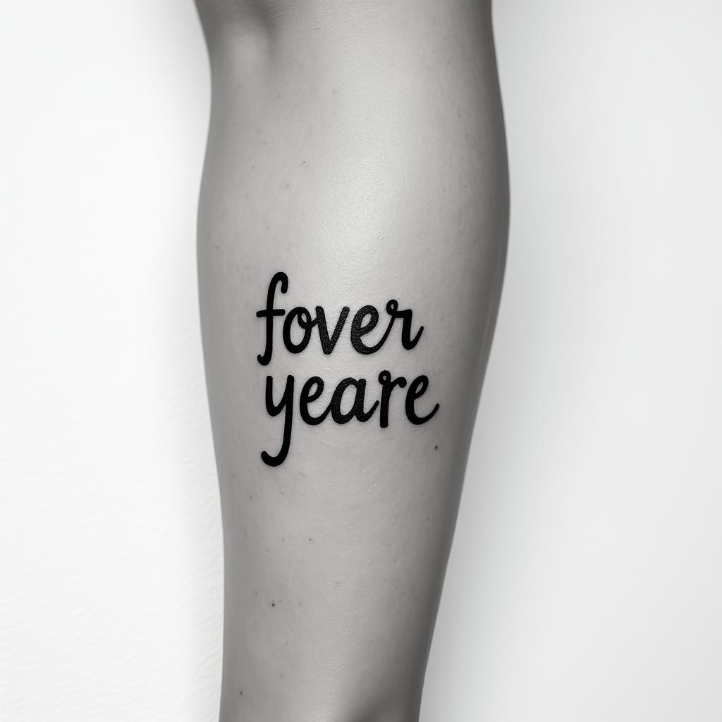 My favorite personminimalist text-based tattoo, Monospace font ultra-realistic, perfectly placed, high-quality font design, photo-realistic shading, 8k, high quality, finely detailed typograph - Variation 3
