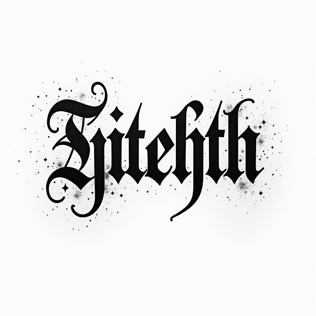 Evelin and Mariotext-based tattoo, gothic font ultra-realistic, perfectly placed, high-quality font design, photo-realistic shading, 8k, high quality, finely detailed typography