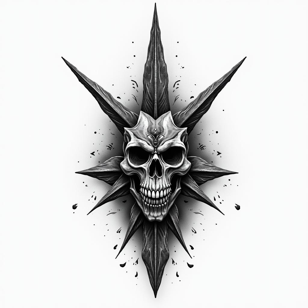 Broken tridenthigly detailed tattoo