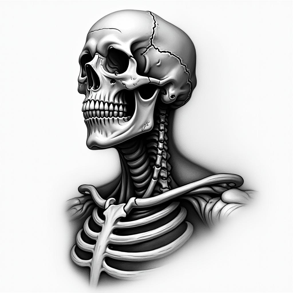 General of the dead man general being the skeleton generalhigly detailed tattoo - Variation 4