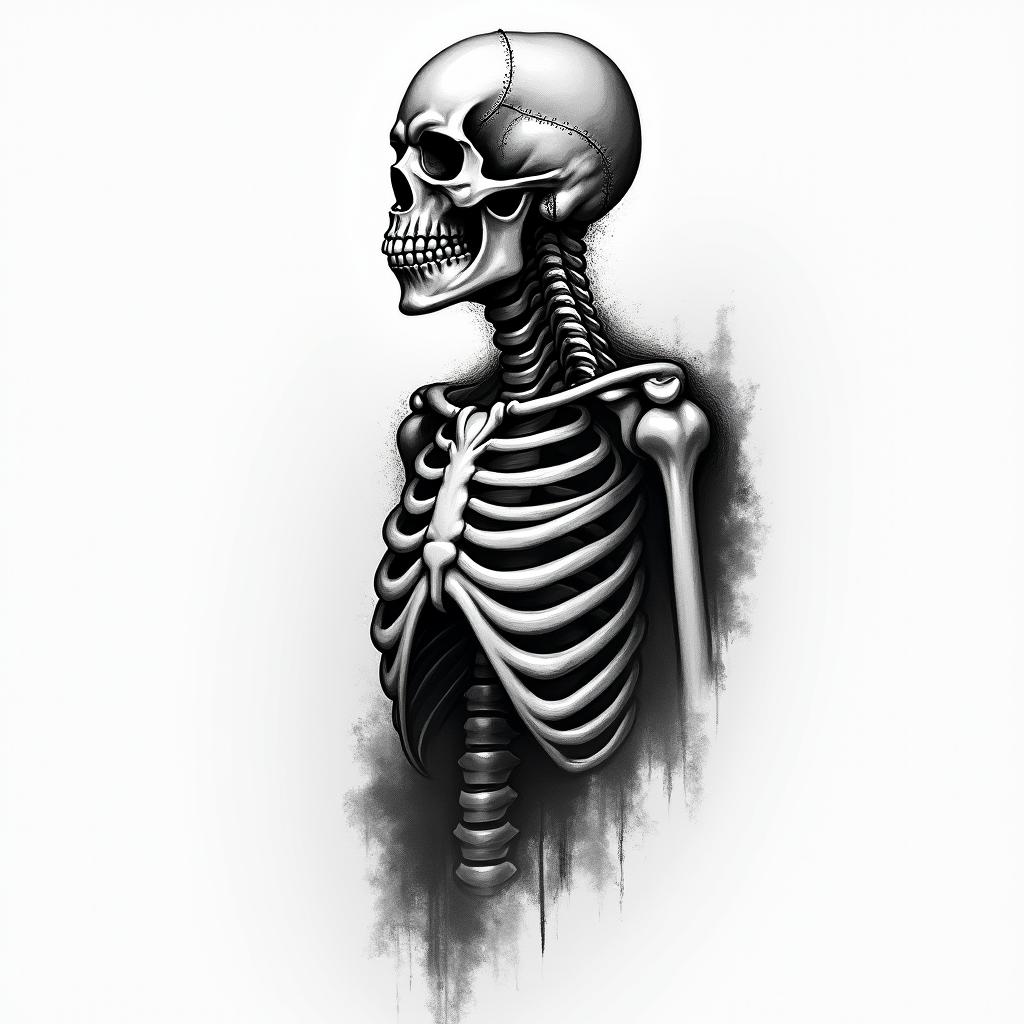 General of the dead man general being the skeleton generalhigly detailed tattoo - Variation 2
