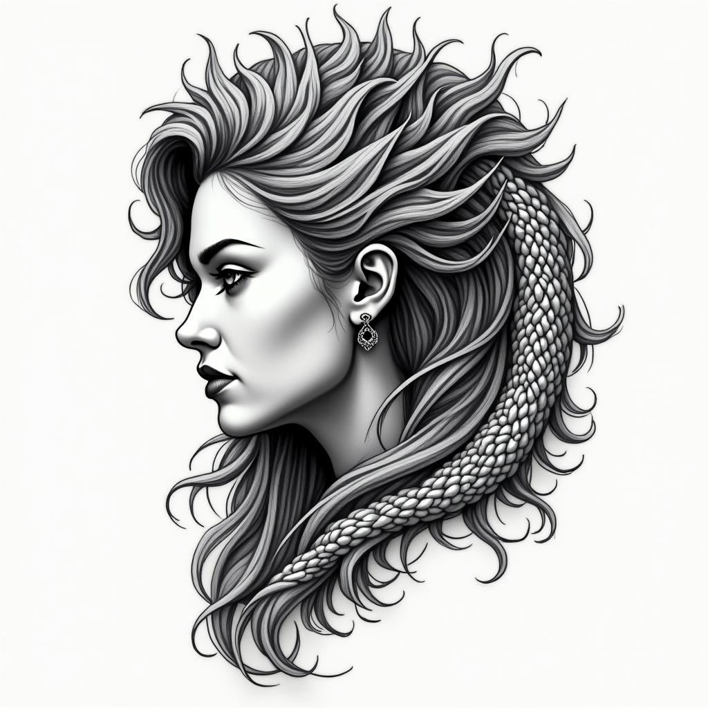 Decepción, resiliencia, signo leo, mujerhigly detailed tattoo