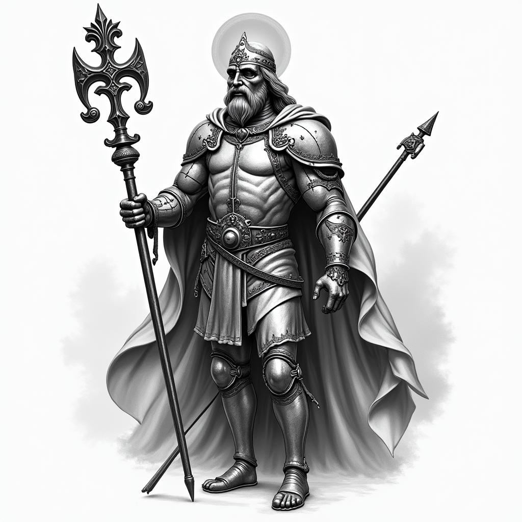 Saint Georgehigly detailed tattoo - Variation 2