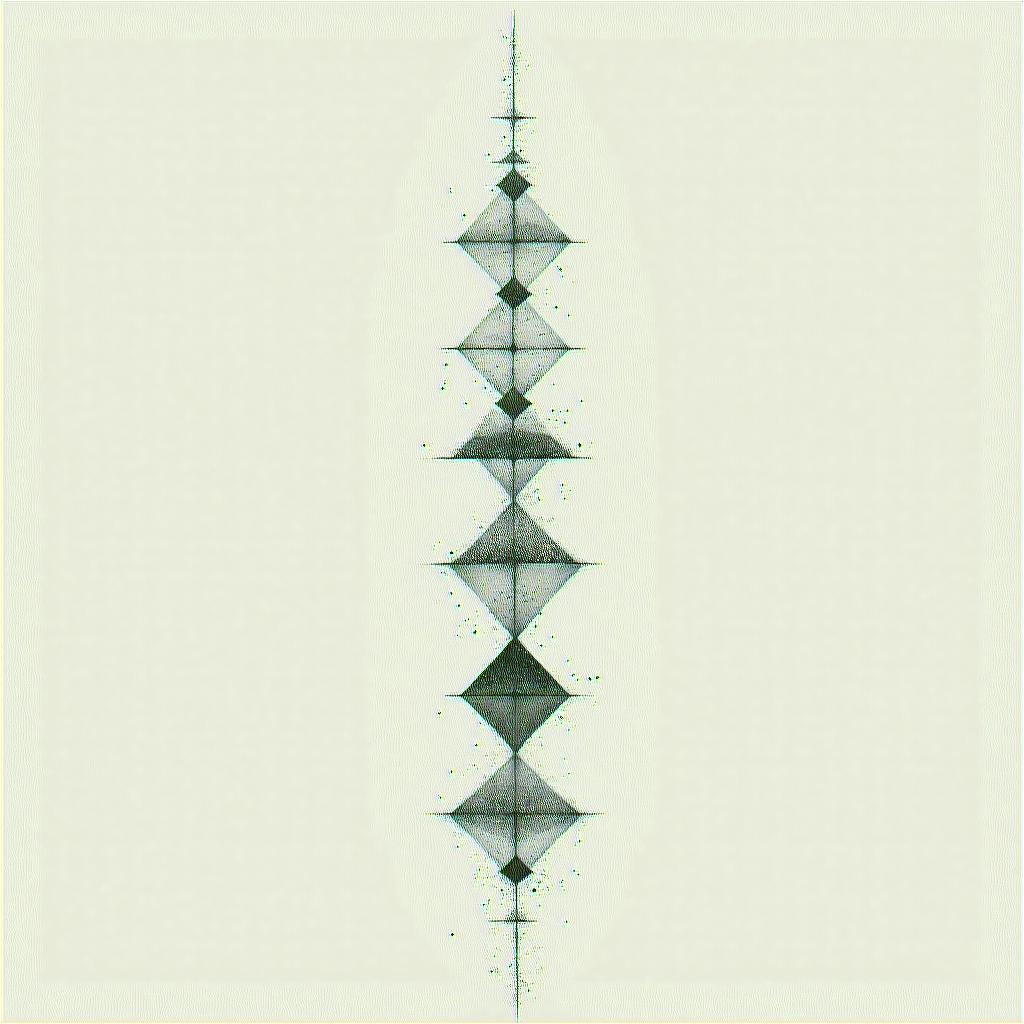 Joss, Libra universe, winter, balance, tranquility, lovein minimalist style tattoo, featuring simple shapes and fine lines, with minimal shading and details, tiny triangles, creating a sense of balance and harmony - Variation 4