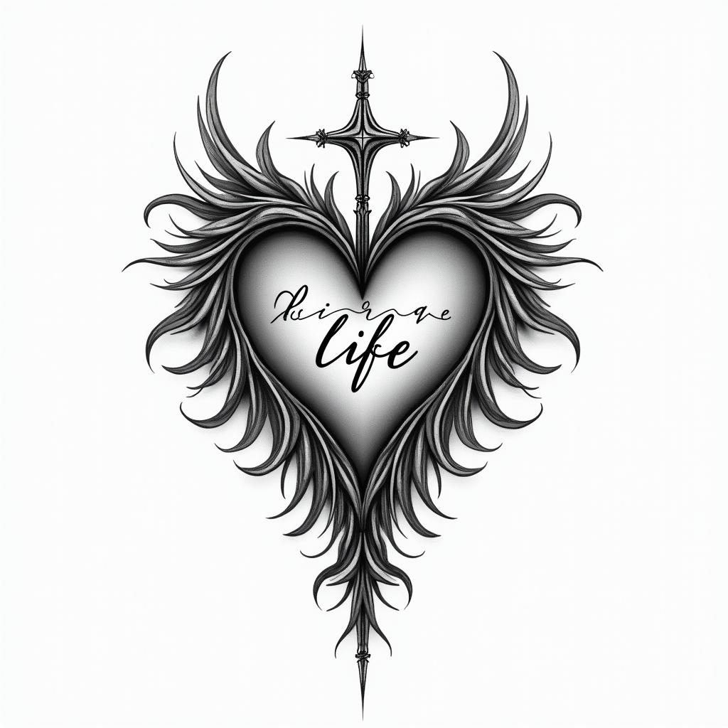 Name date gift of lifehigly detailed tattoo - Variation 6