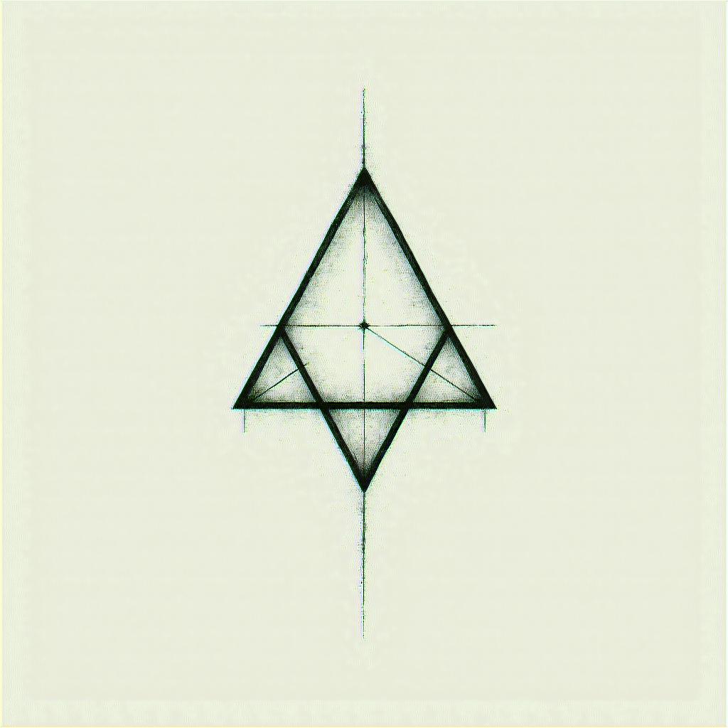 Resiliencein minimalist style tattoo, featuring simple shapes and fine lines, with minimal shading and details, tiny triangles, creating a sense of balance and harmony - Variation 4