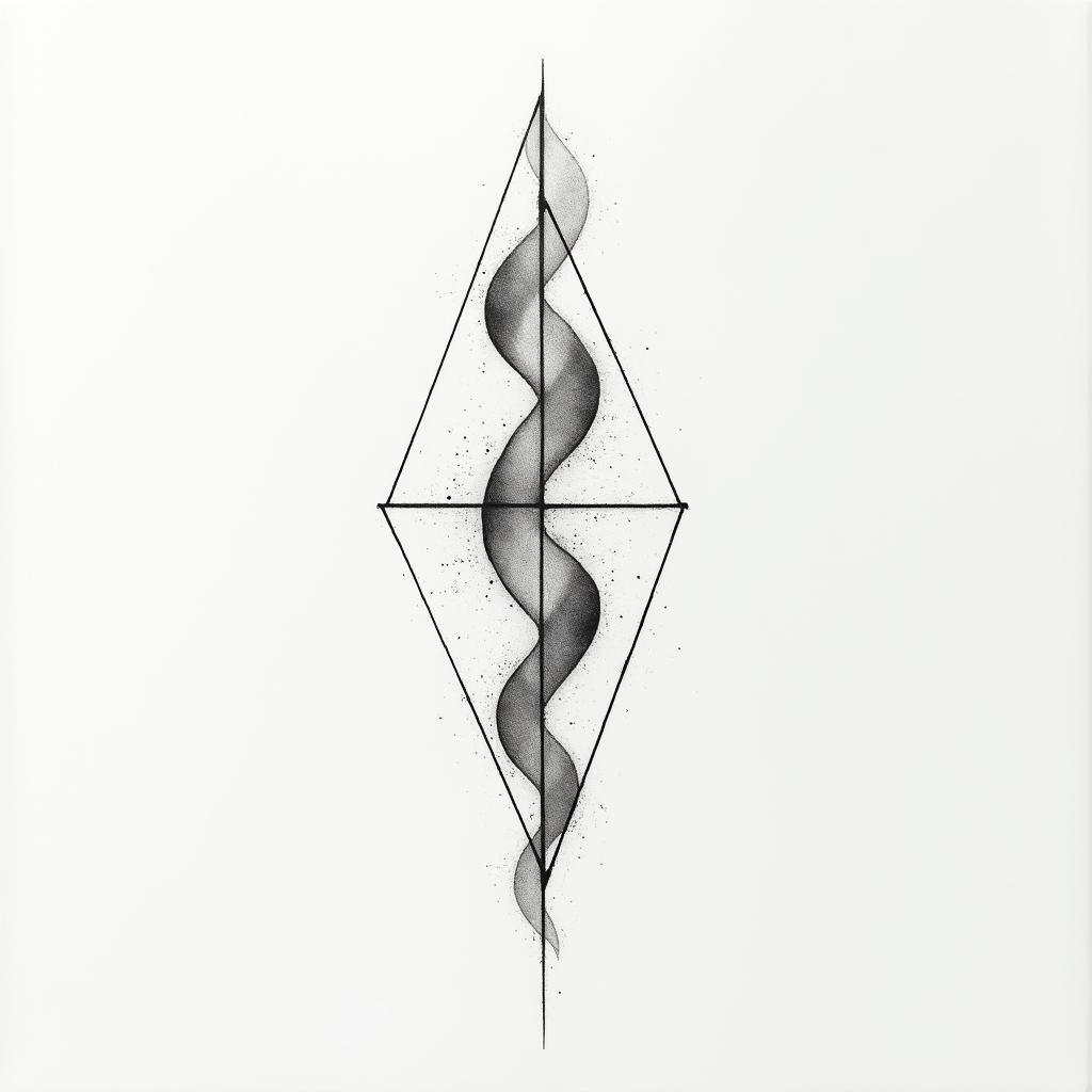 Resiliencein minimalist style tattoo, featuring simple shapes and fine lines, with minimal shading and details, tiny triangles, creating a sense of balance and harmony - Variation 3
