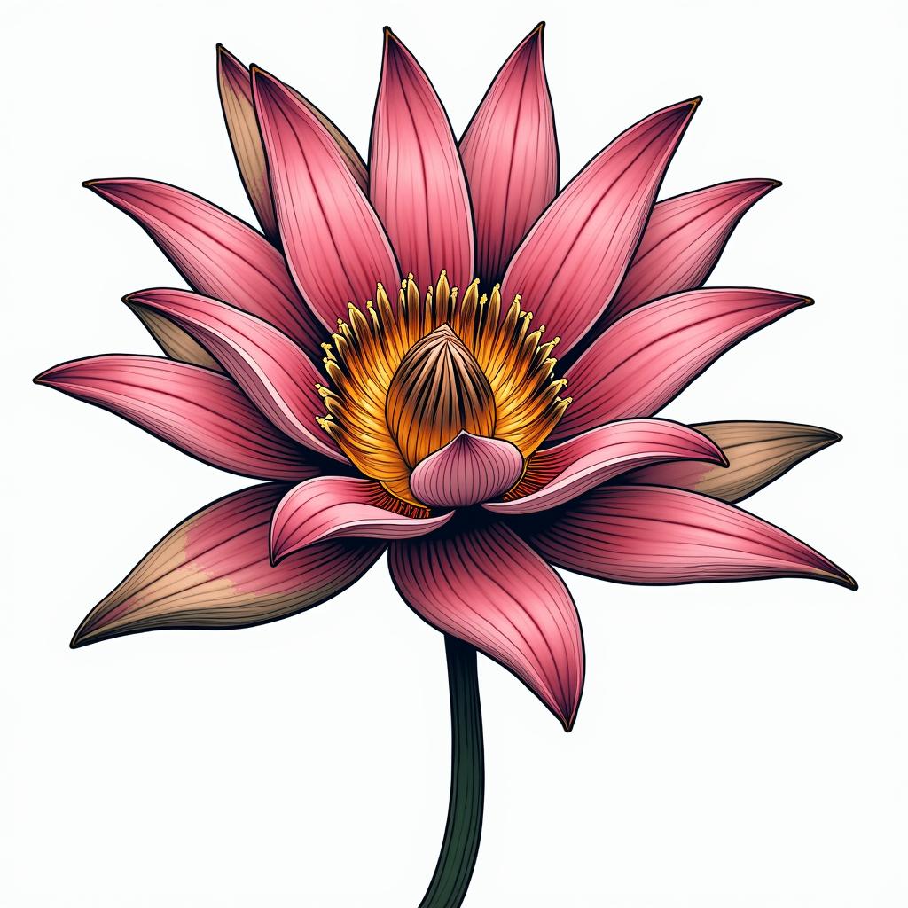 Water lilyin pop art style tattoo, featuring bold and vibrant colors, exaggerated outlines, iconic imagery, inspired by comic books and speech bubbles, comic book characters, retro pop culture - Variation 3