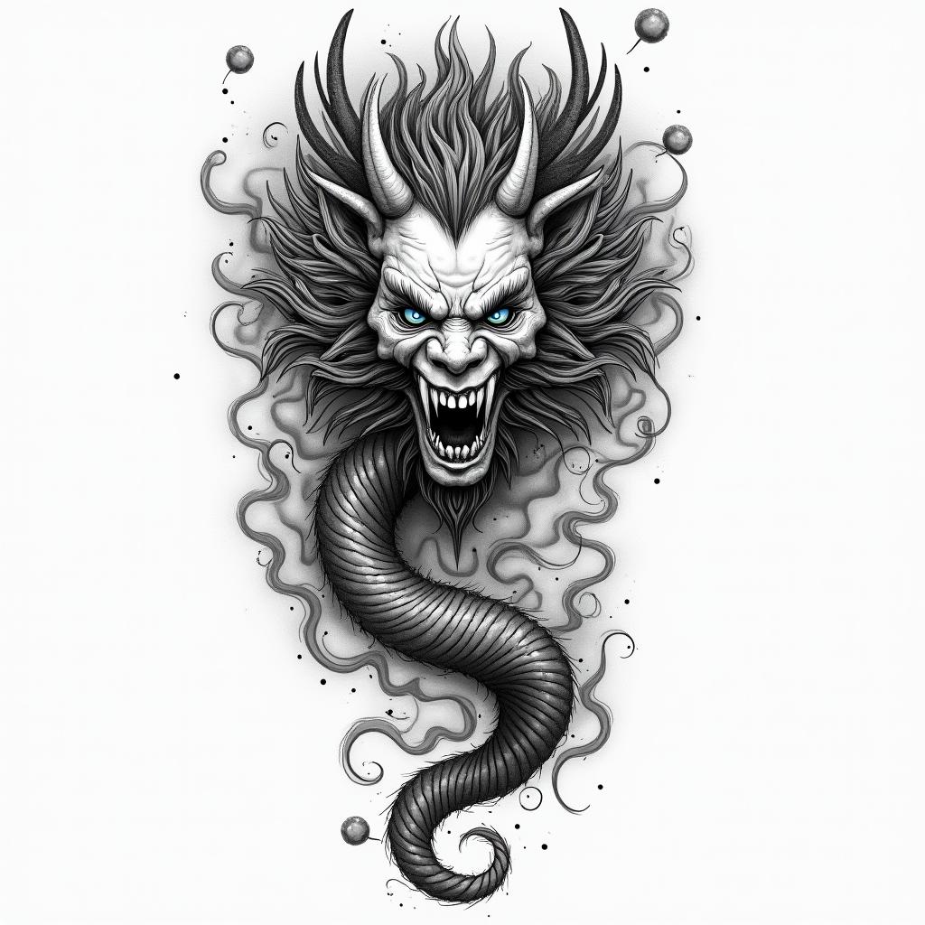 I need a tattoo that shows I have gone through pain and suffering and heartbreakin japanese style tattoo, detailed tattoo, traditional japanese culture tattoo, mythology, 8k - Variation 3