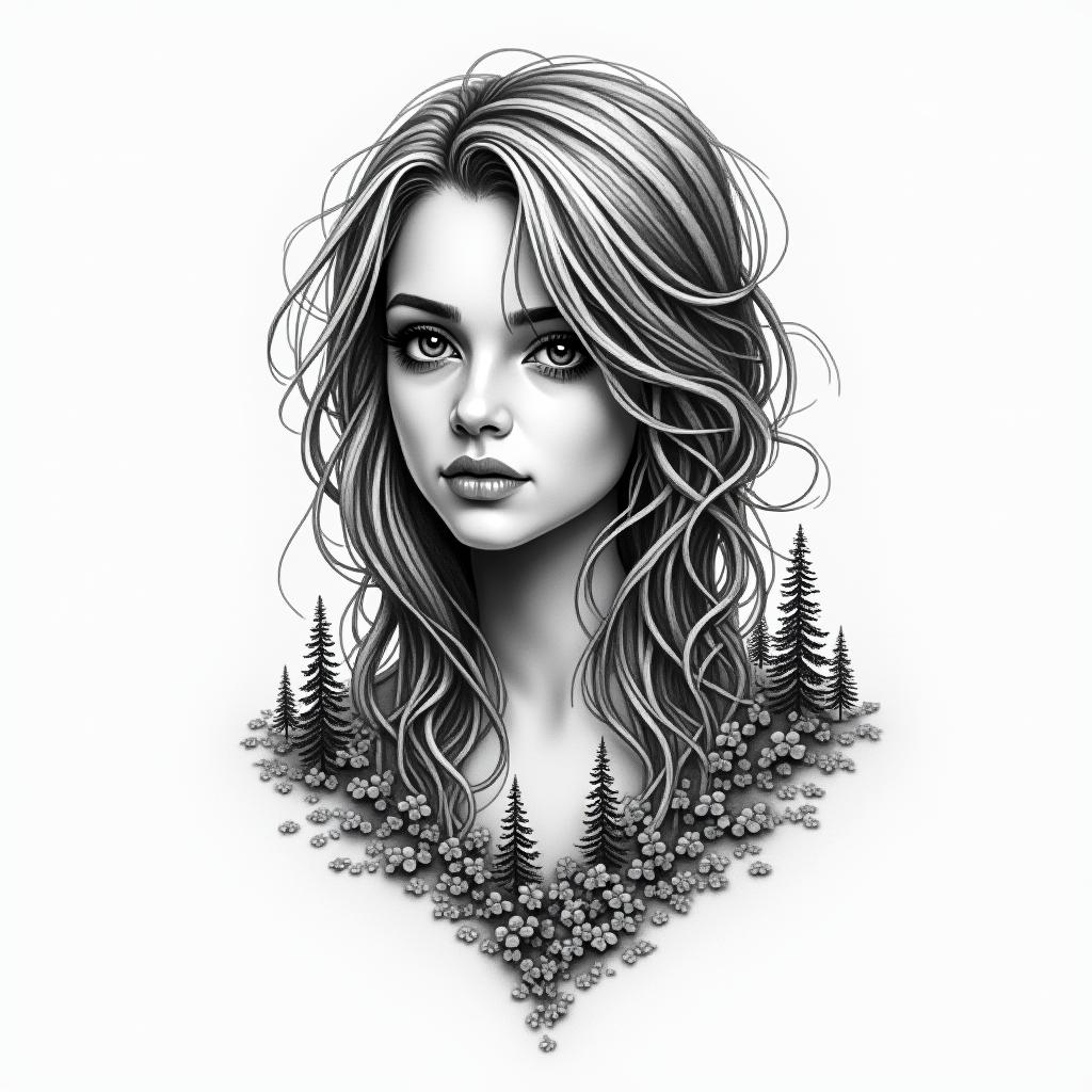 The name zoey with treeshigly detailed tattoo - Variation 3
