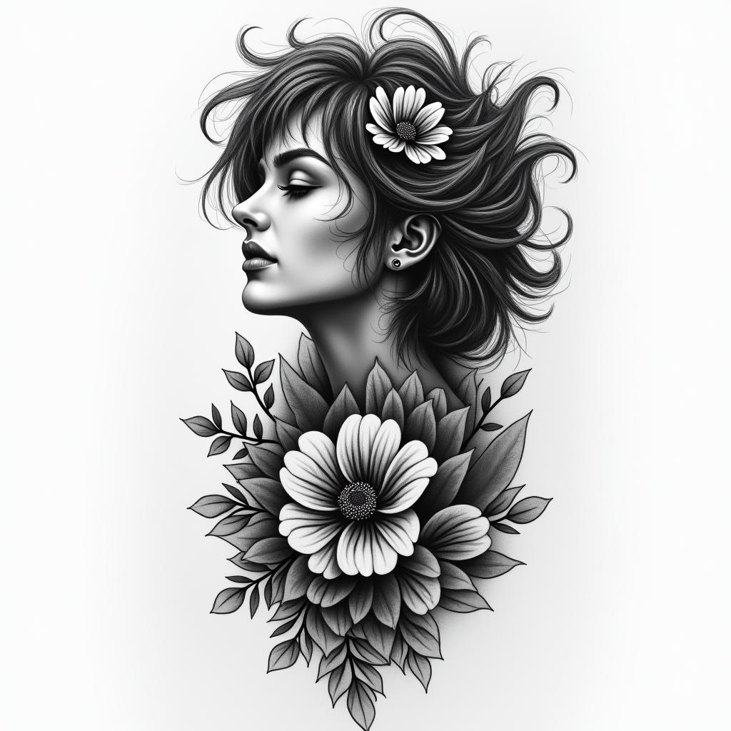 Andrea, Gemini. Mexicohigly detailed tattoo - Variation 2