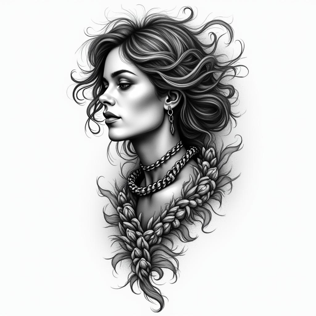 Andrea, Gemini. Mexicohigly detailed tattoo - Variation 4