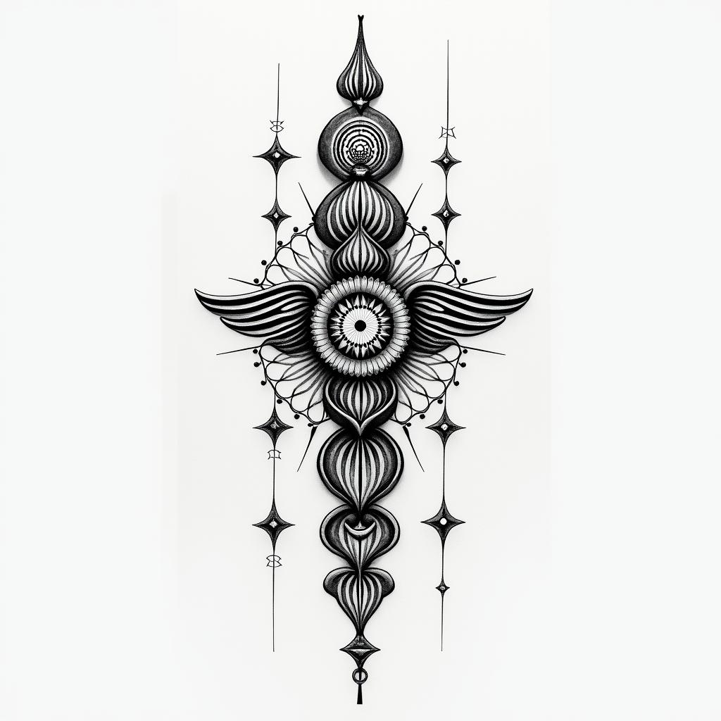 Denise, twins, May 21, 1991, Bielefeldin spiritual symbols tattoo style, featuring an intricate design incorporating elements, Hamsa hand, third eye, minimalist composition - Variation 4