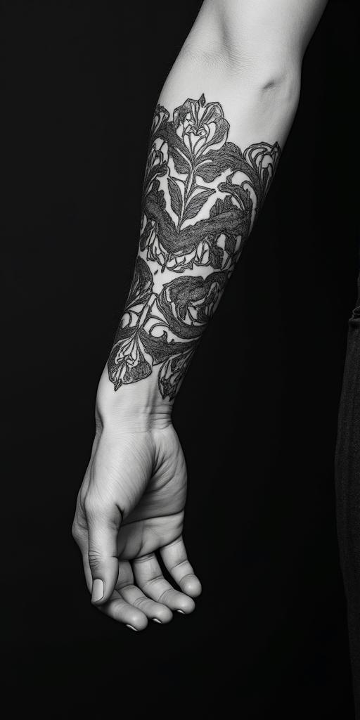 Victorian worrierin bohemian style tattoo, 8k - Variation 4