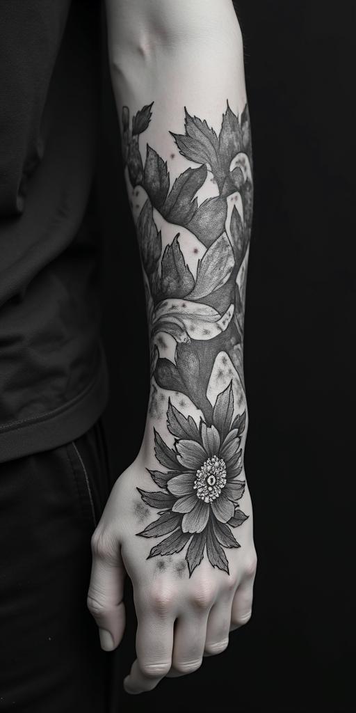 Victorian worrierin bohemian style tattoo, 8k - Variation 2