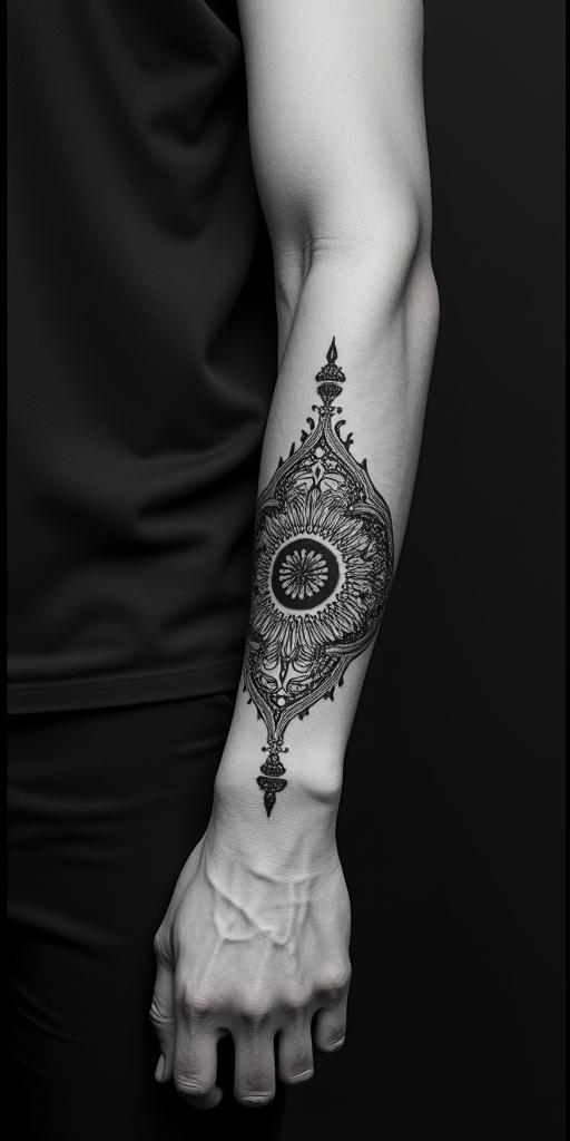 Victorian worrierin bohemian style tattoo, 8k