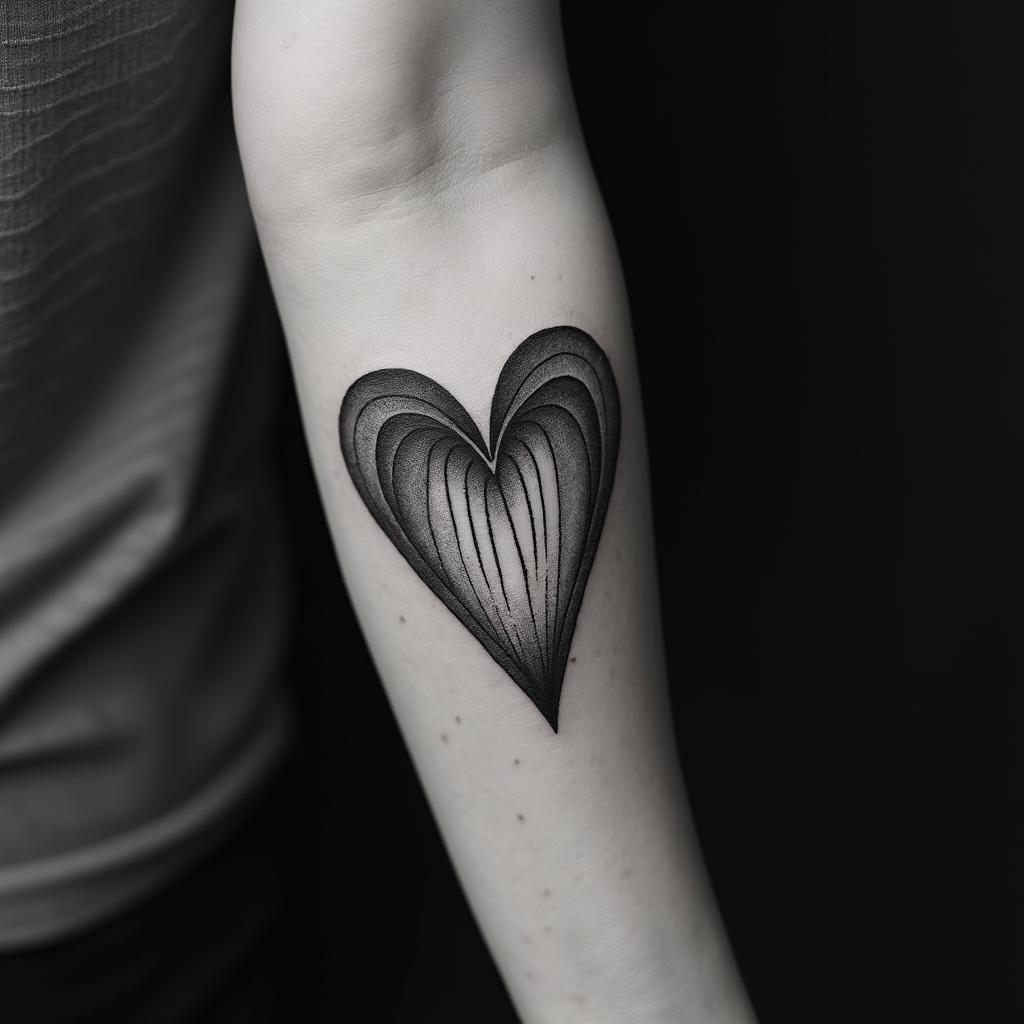 fnpl with heart and bowtext-based tattoo, gothic font ultra-realistic, perfectly placed, high-quality font design, photo-realistic shading, 8k, high quality, finely detailed typography