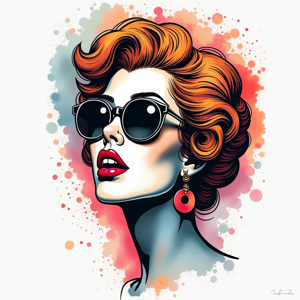water colorin pop art style tattoo, featuring bold and vibrant colors, exaggerated outlines, iconic imagery, inspired by comic books and speech bubbles, comic book characters, retro pop culture - Variation 3