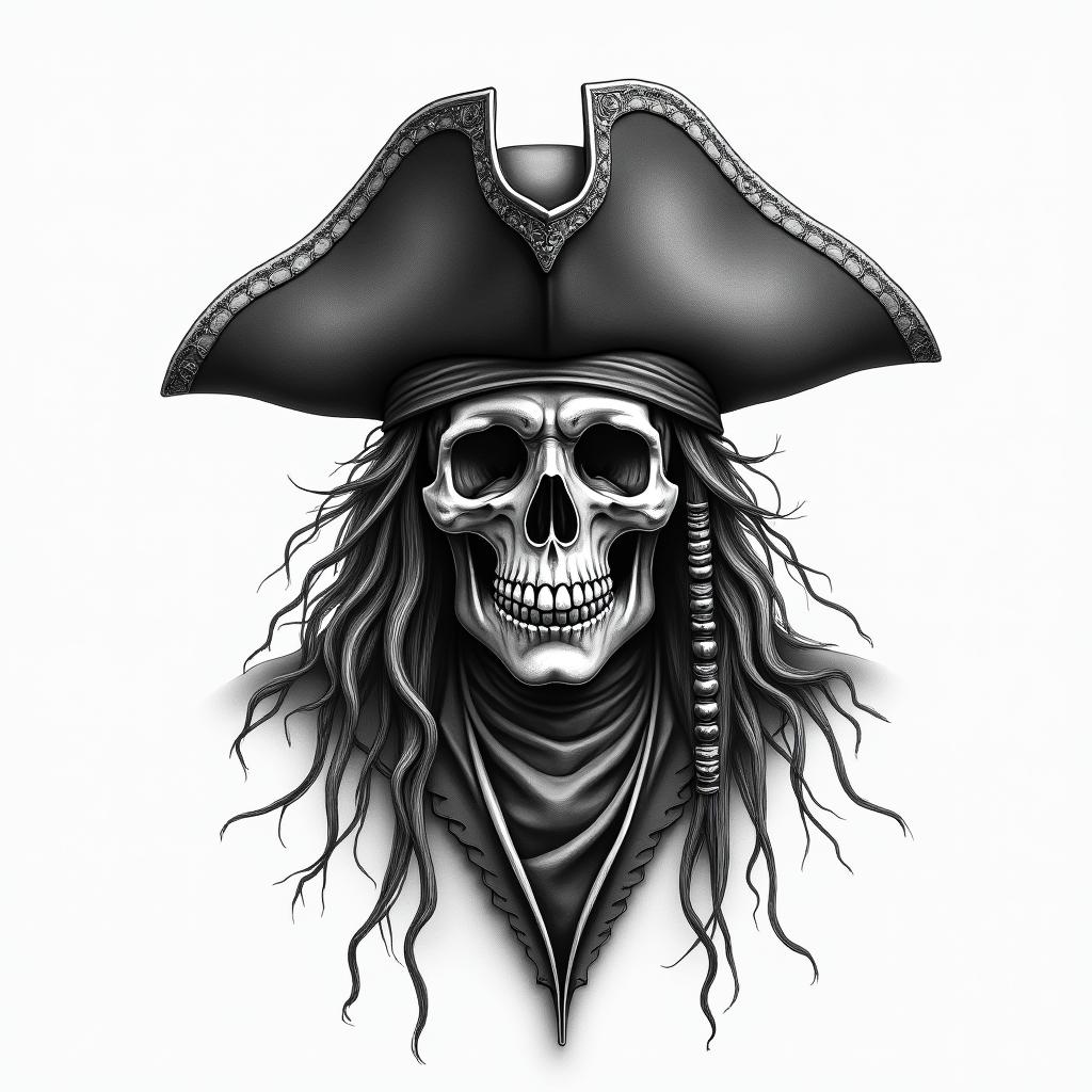 Pirate themehigly detailed tattoo - Variation 2