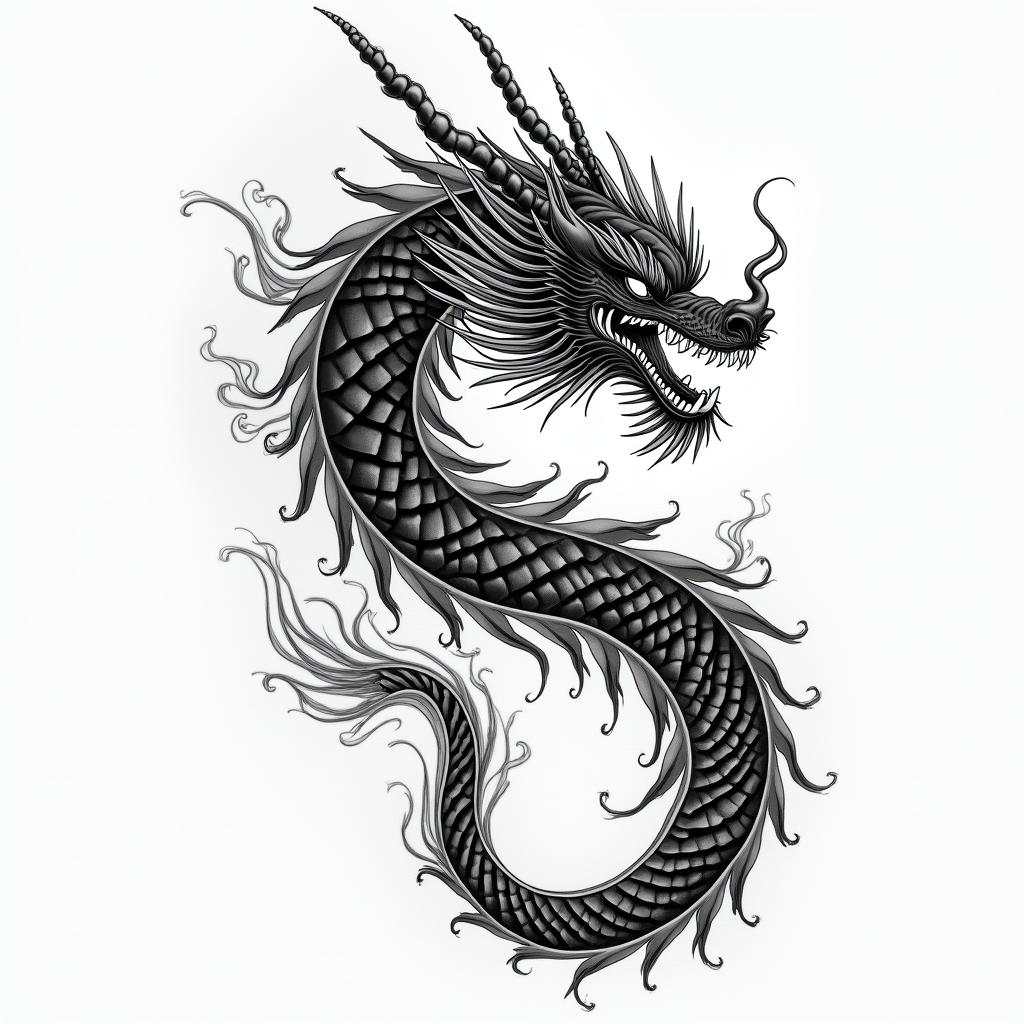 Changing over timein japanese style tattoo, detailed tattoo, traditional japanese culture tattoo, mythology, 8k - Variation 2