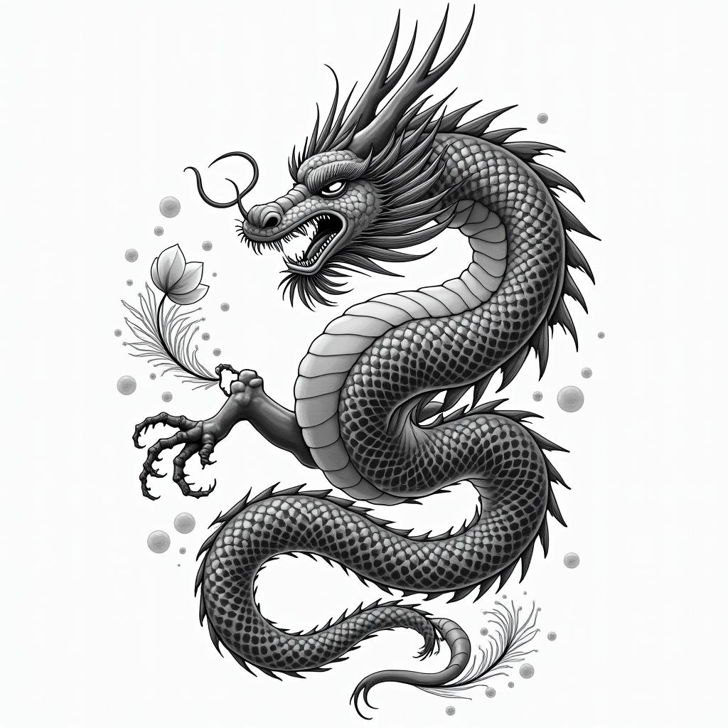 Changing over timein japanese style tattoo, detailed tattoo, traditional japanese culture tattoo, mythology, 8k - Variation 4