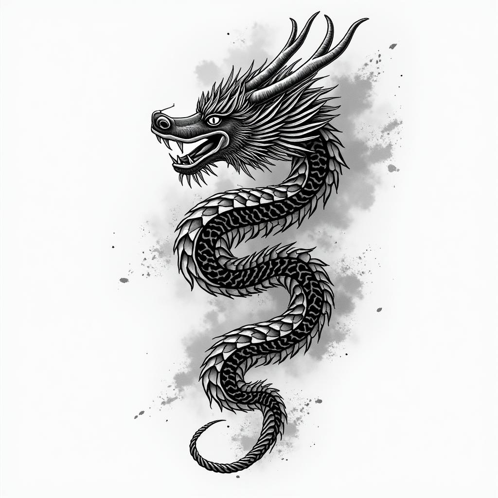 Changing over timein japanese style tattoo, detailed tattoo, traditional japanese culture tattoo, mythology, 8k