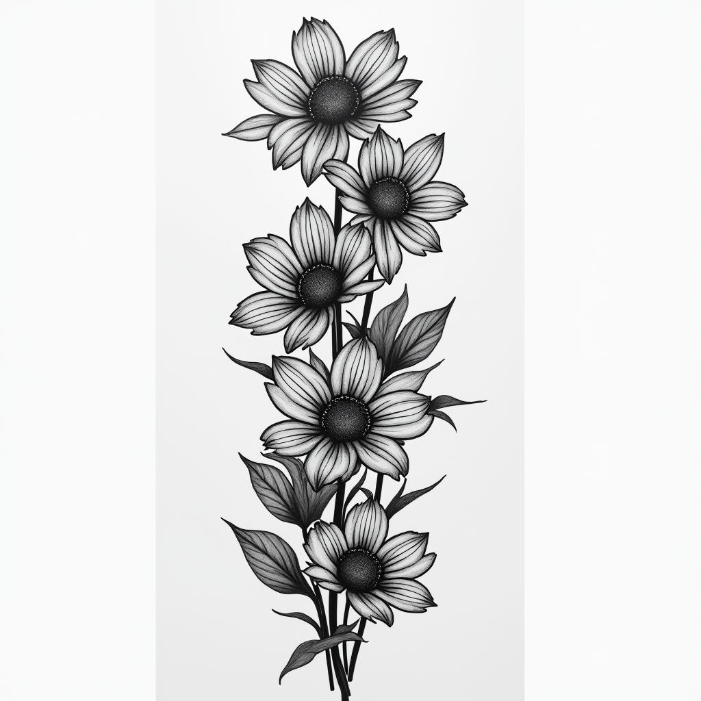 may birth flowers and adele lyric “i want to live and not just survive” in the middle spine tattoohigly detailed tattoo - Variation 7