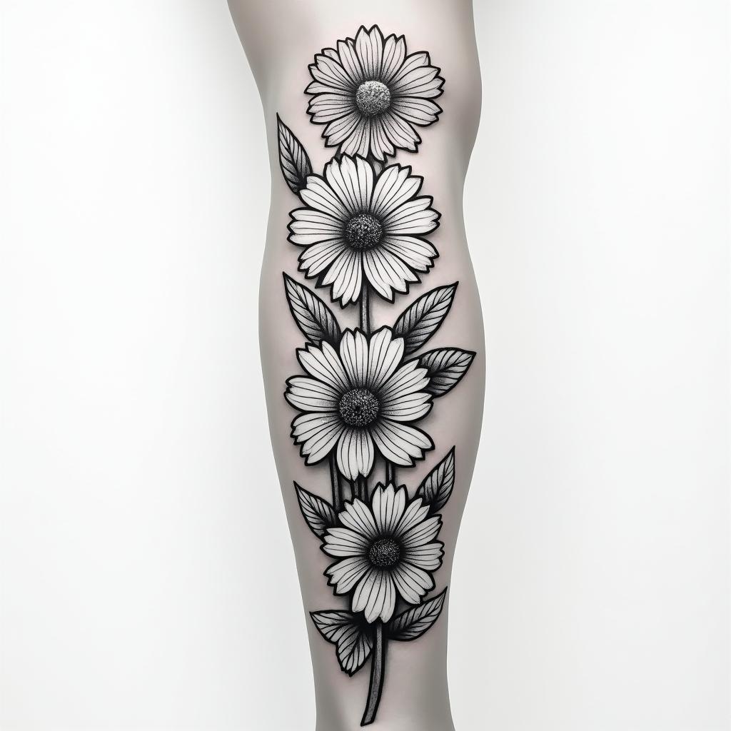 may birth flowers and adele lyric “i want to live and not just survive” in the middle spine tattoohigly detailed tattoo - Variation 5