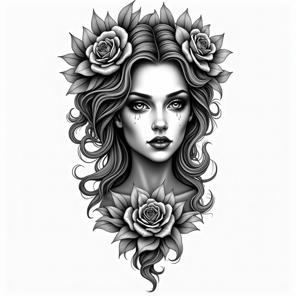 Michelle Aquarius Lowell ma.higly detailed tattoo - Variation 5
