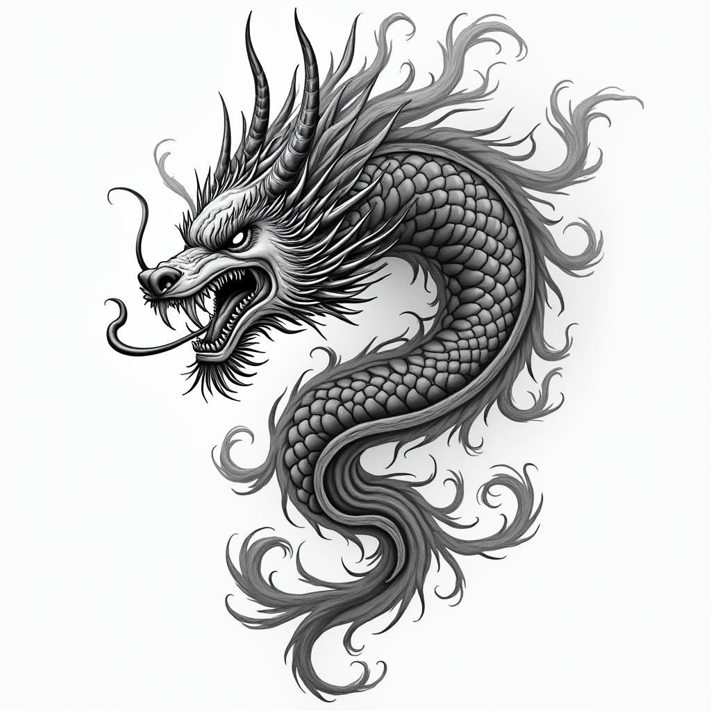 Turning from evil to goodin japanese style tattoo, detailed tattoo, traditional japanese culture tattoo, mythology, 8k - Variation 3