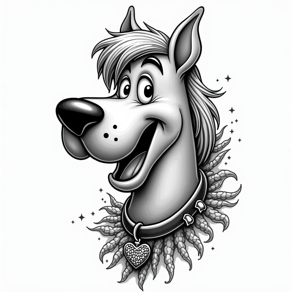 Scooby Doo meets The little Mermaidhigly detailed tattoo
