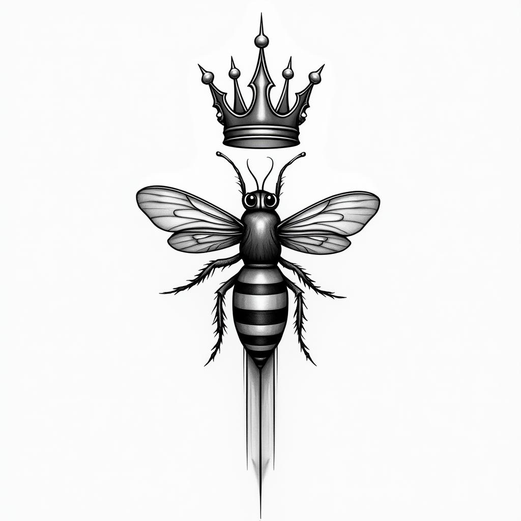 “Love yours” with a crown after horizontal and “bee the light” vertical with a lightbulb in the shape of a crosshigly detailed tattoo - Variation 2