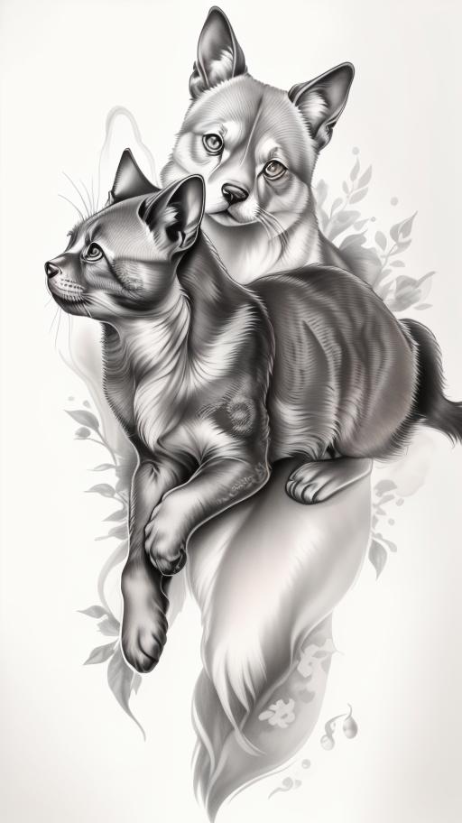 A highly detailed and lifelike composition, tattoo art, realism style, ultra-high resolution, smooth gradients and intricate textures, monochromatic black-and-gray tones, diffused soft lighting for natural depth.undefined - Variation 65