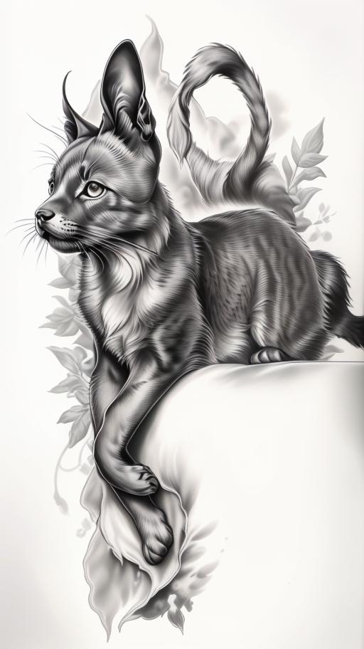 A highly detailed and lifelike composition, tattoo art, realism style, ultra-high resolution, smooth gradients and intricate textures, monochromatic black-and-gray tones, diffused soft lighting for natural depth.undefined - Variation 66