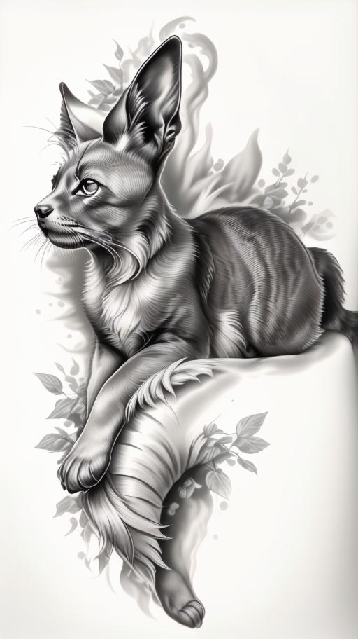 A highly detailed and lifelike composition, tattoo art, realism style, ultra-high resolution, smooth gradients and intricate textures, monochromatic black-and-gray tones, diffused soft lighting for natural depth.undefined - Variation 67