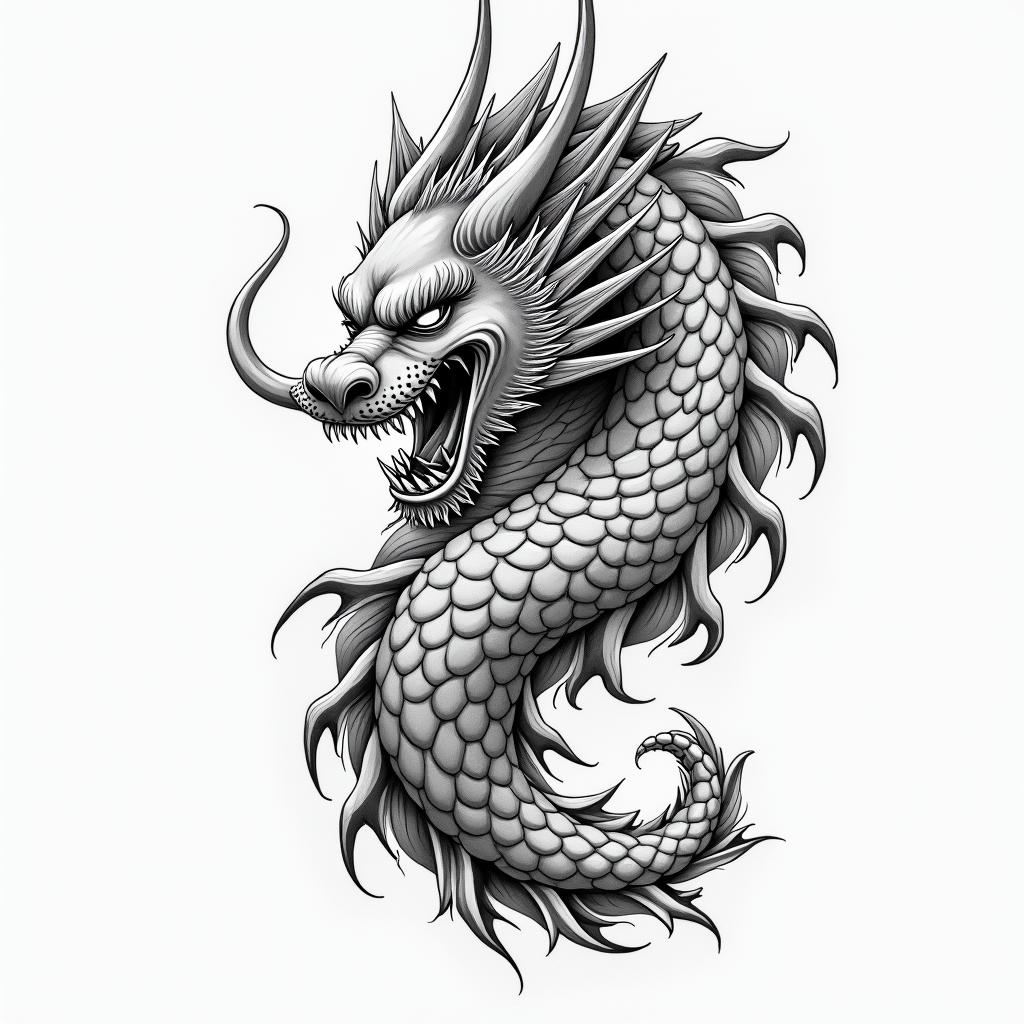 Change takes timein japanese style tattoo, detailed tattoo, traditional japanese culture tattoo, mythology, 8k - Variation 2