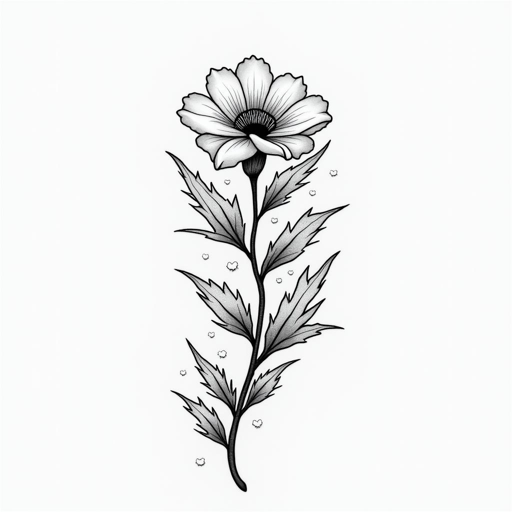 Survivor of sexual abuse as a child. Am raising my three children and step children alone. I love the ocean, flowers, birds and nature because they are represent healing for me. God gives me the strength to find forgiveness. God sent me a beautiful granddaughter to breath life into me again.in Modest style tattoo, featuring soft, delicate line work with simple and meaningful symbols, gentle waves, a heart, evoking a sense of serenity and grace,