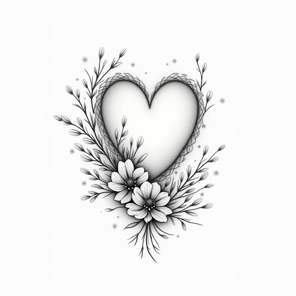 Survivor of sexual abuse as a child. Am raising my three children and step children alone. I love the ocean, flowers, birds and nature because they are represent healing for me. God gives me the strength to find forgiveness. God sent me a beautiful granddaughter to breath life into me again.in Modest style tattoo, featuring soft, delicate line work with simple and meaningful symbols, gentle waves, a heart, evoking a sense of serenity and grace, - Variation 3