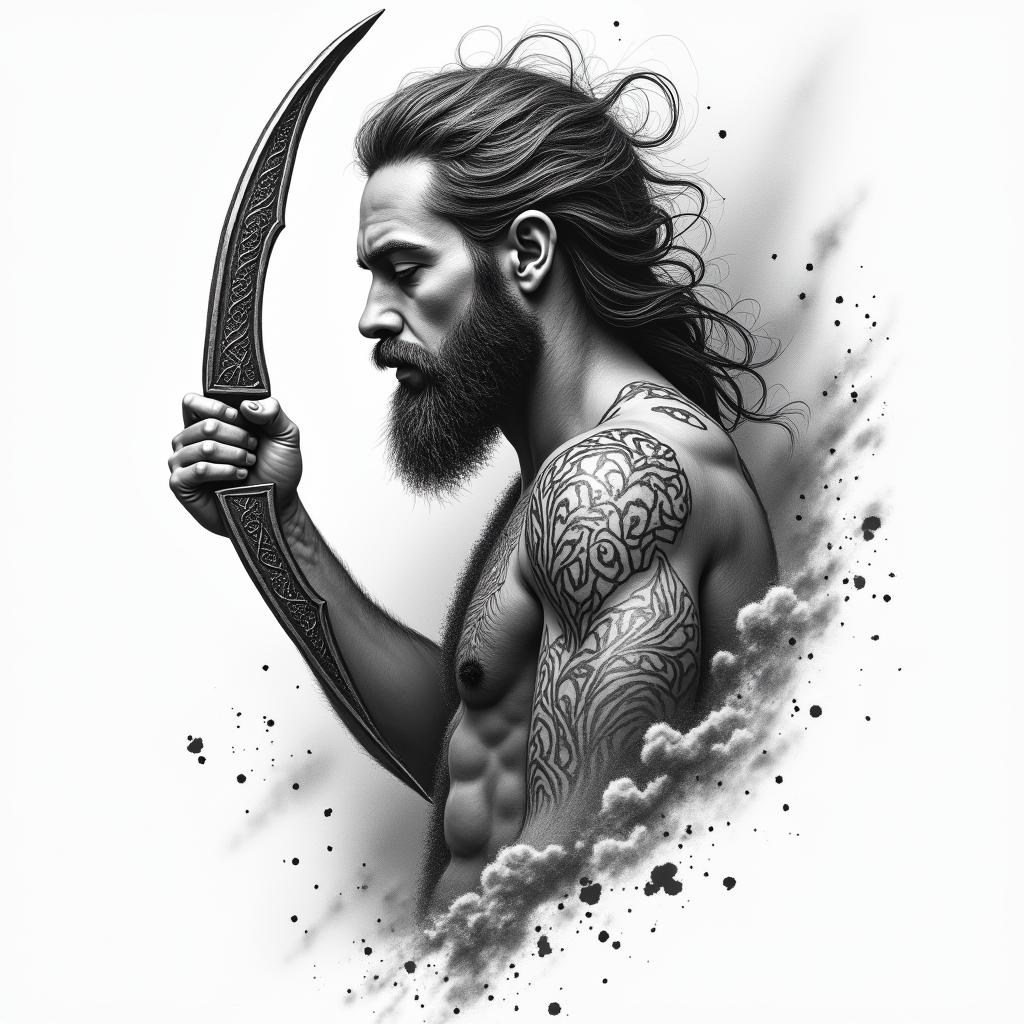 Justin Sagittarius Everett Wa.higly detailed tattoo - Variation 3